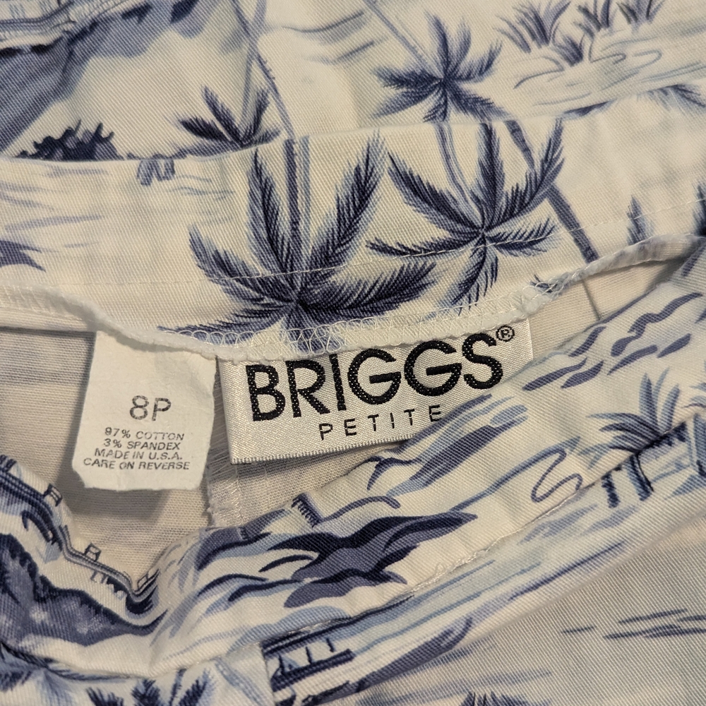 Briggs New York Blue and White Cropped Pants - Picture 4 of 4